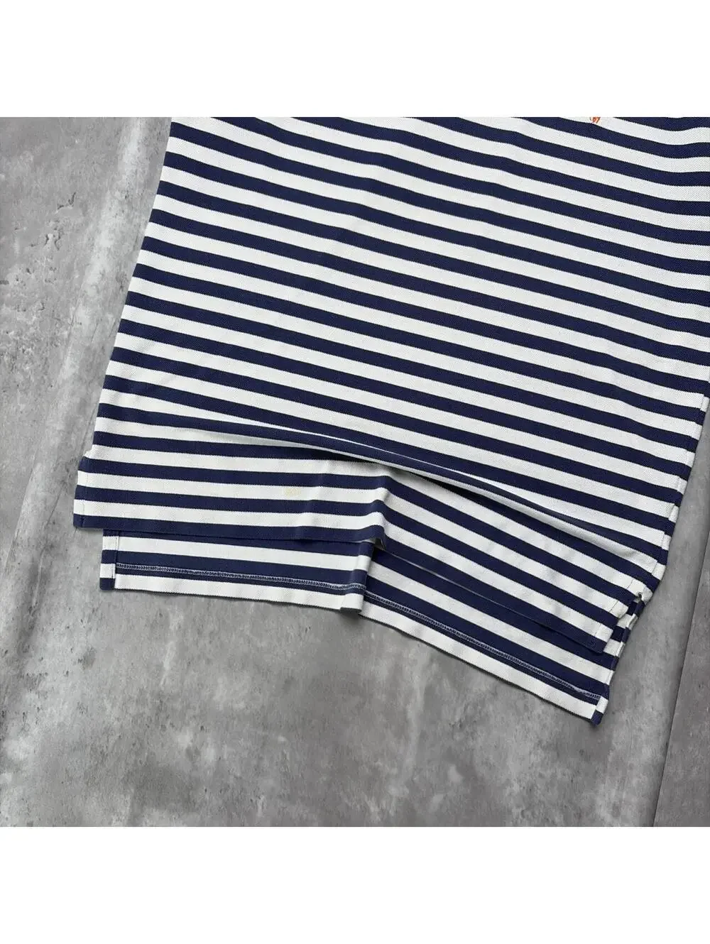 Vintage 90’s Navy Polo Ralph Lauren Grunge Striped Polo Shirt
